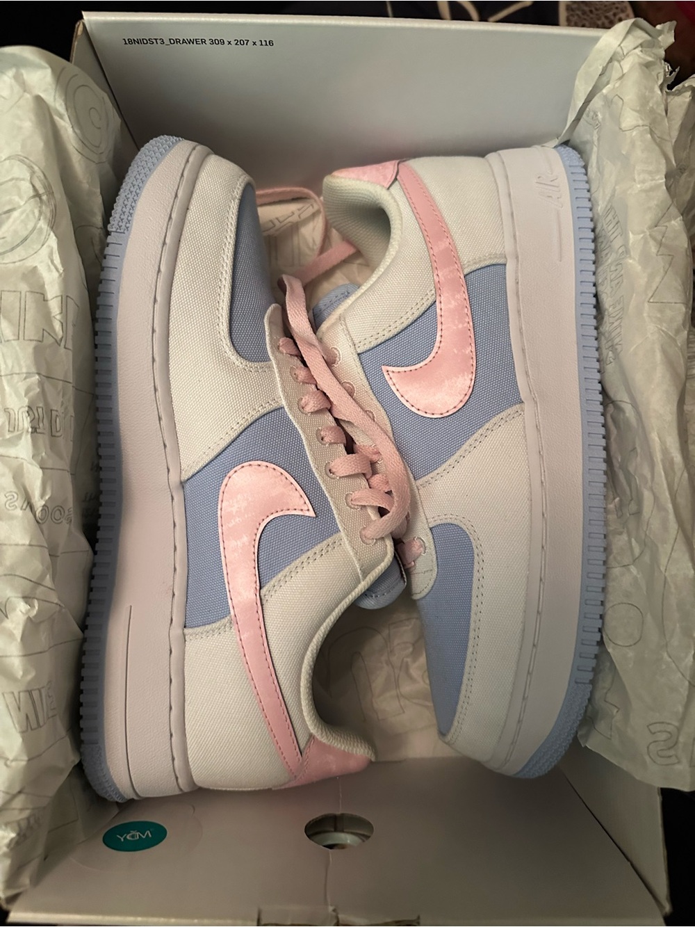 Nike Women's Low-Top Sneakers in Pale Pink & Light Blue - Picture 4 of 8